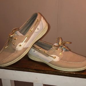 Sperry Topsider boat shoes-gold glitter